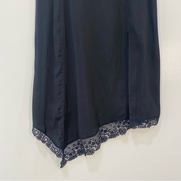 Intimately Free People Black Asymmetrical Skirt with Lace Hem - Picture 2 of 6